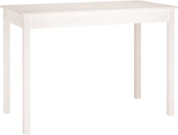 vidaXL - Eettafel - 110x55x75 - cm - massief - grenenhout - wit
