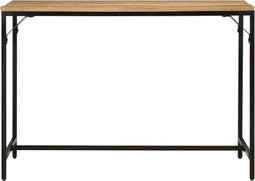 vidaXL - Eettafel - 110x55x75 - cm - massief - ruw - mangohout - en - ijzer