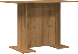 vidaXL - Eettafel - 110x60x75 - cm - bewerkt - hout - artisanaal - eikenkleurig