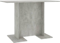 vidaXL - Eettafel - 110x60x75 - cm - bewerkt - hout - betongrijs