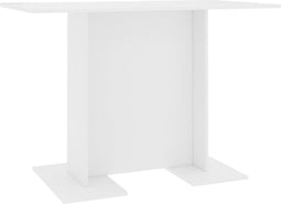vidaXL - Eettafel - 110x60x75 - cm - bewerkt - hout - wit