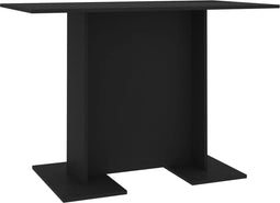 vidaXL - Eettafel - 110x60x75 - cm - bewerkt - hout - zwart