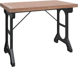 vidaXL - Eettafel - 110x65x82 - cm - massief - vurenhout - en - ijzer