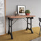 vidaXL - Eettafel - 110x65x82 - cm - massief - vurenhout - en - ijzer