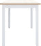 vidaXL - Eettafel - 114x71x75 - cm - massief - rubberwood - wit - en - bruin