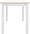 vidaXL - Eettafel - 114x71x75 - cm - massief - rubberwood - wit - en - bruin
