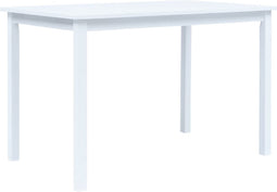 vidaXL - Eettafel - 114x71x75 - cm - massief - rubberwood - wit