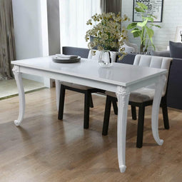vidaXL - Eettafel - 116x66x76 - cm - hoogglans - wit