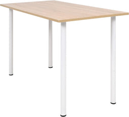 vidaXL - Eettafel - 120x60x73 - cm - eikenkleur - en - wit