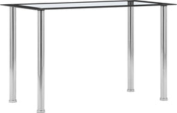 vidaXL - Eettafel - 120x60x75 - cm - gehard - glas - zwart - en - transparant