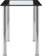 vidaXL - Eettafel - 120x60x75 - cm - gehard - glas - zwart - en - transparant