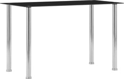 vidaXL - Eettafel - 120x60x75 - cm - gehard - glas - zwart