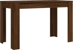 vidaXL - Eettafel - 120x60x76 - cm - bewerkt - hout - bruin - eikenkleur