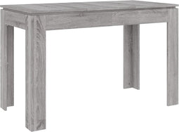 vidaXL - Eettafel - 120x60x76 - cm - bewerkt - hout - grijs - sonoma - eikenkleurig