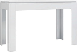 vidaXL - Eettafel - 120x60x76 - cm - bewerkt - hout - hoogglans - wit