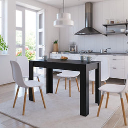 vidaXL - Eettafel - 120x60x76 - cm - bewerkt - hout - zwart