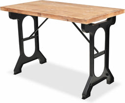 vidaXL - Eettafel - 122x65x82 - cm - massief - vurenhout