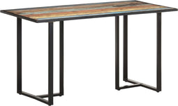 vidaXL - Eettafel - 140 - cm - massief - gerecycled - hout