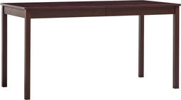 vidaXL - Eettafel - 140x70x73 - cm - grenenhout - donkerbruin