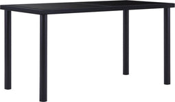 vidaXL - Eettafel - 140x70x75 - cm - gehard - glas - zwart