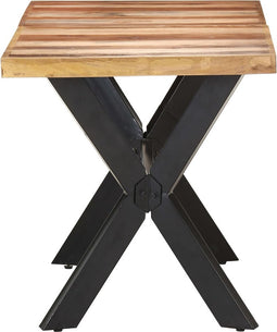 vidaXL - Eettafel - 140x70x75 - cm - massief - hout - met - honingkleurige - afwerking