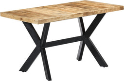 vidaXL - Eettafel - 140x70x75 - cm - massief - ruw - mangohout