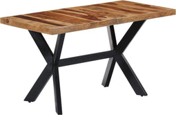vidaXL - Eettafel - 140x70x75 - cm - massief - sheeshamhout