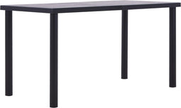 vidaXL - Eettafel - 140x70x75 - cm - MDF - zwart - en - betongrijs