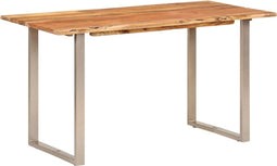 vidaXL - Eettafel - 140x70x76 - cm - massief - acaciahout