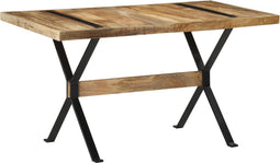 vidaXL - Eettafel - 140x70x76 - cm - ruw - mangohout