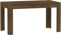vidaXL - Eettafel - 140x74,5x76 - cm - bewerkt - hout - bruin - eikenkleur