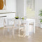 vidaXL - Eettafel - 140x74,5x76 - cm - spaanplaat - hoogglans - wit