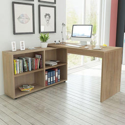 vidaXL - Eettafel - 140x80x75 - cm - eikenkleurig