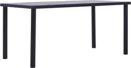 vidaXL - Eettafel - 160x80x75 - cm - MDF - zwart - en - betongrijs
