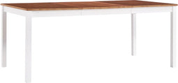 vidaXL - Eettafel - 180x90x73 - cm - grenenhout - wit - en - bruin