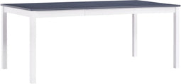vidaXL - Eettafel - 180x90x73 - cm - grenenhout - wit - en - grijs