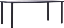 vidaXL - Eettafel - 180x90x75 - cm - MDF - zwart - en - betongrijs