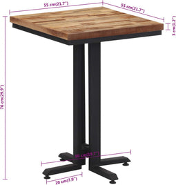 vidaXL - Eettafel - 55x55x76 - cm - massief - gerecycled - teakhout