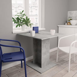 vidaXL - Eettafel - 80x80x75 - cm - bewerkt - hout - betongrijs