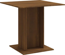 vidaXL - Eettafel - 80x80x75 - cm - bewerkt - hout - bruin - eikenkleur