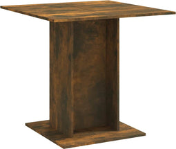 vidaXL - Eettafel - 80x80x75 - cm - bewerkt - hout - gerookt - eiken