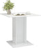 vidaXL - Eettafel - 80x80x75 - cm - bewerkt - hout - hoogglans - wit