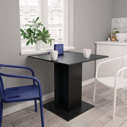 vidaXL - Eettafel - 80x80x75 - cm - bewerkt - hout - zwart