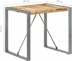 vidaXL - Eettafel - 80x80x75 - cm - ruw - mangohout