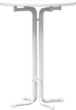 vidaXL - Eettafel - Ã - 80x110 - cm - bewerkt - hout - en - staal - wit
