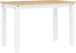 vidaXL - Eettafel - Corona - 112x60x75 - cm - massief - grenenhout - wit