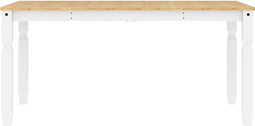 vidaXL - Eettafel - Corona - 160x80x75 - cm - massief - grenenhout - wit