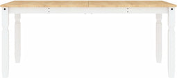 vidaXL - Eettafel - Corona - 180x90x75 - cm - massief - grenenhout - wit