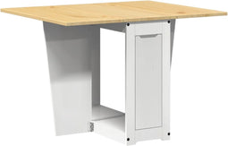 vidaXL - Eettafel - Corona - inklapbaar - massief - grenenhout - wit
