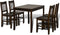 vidaXL - Eettafel - met - 4 - stoelen - hout - bruin